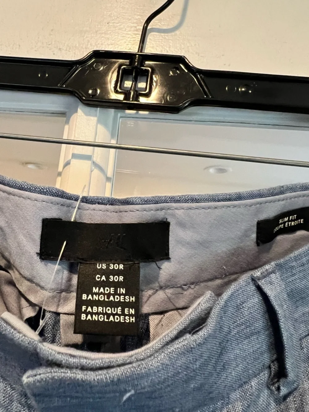 H&M Blue Linen-Blend Chinos